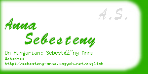 anna sebesteny business card